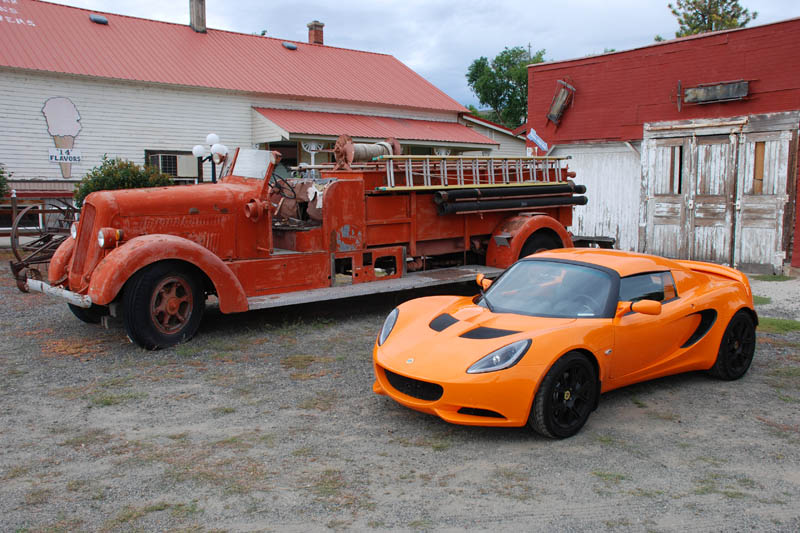 Here's a picture with an antique fire truck in Douglas, Washington.