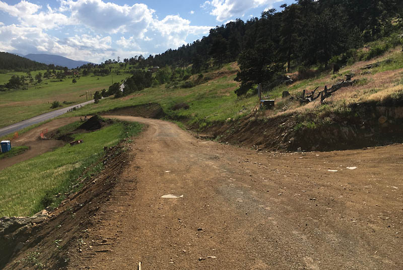 Here is a view looking west and down the driveway past the hammerhead.