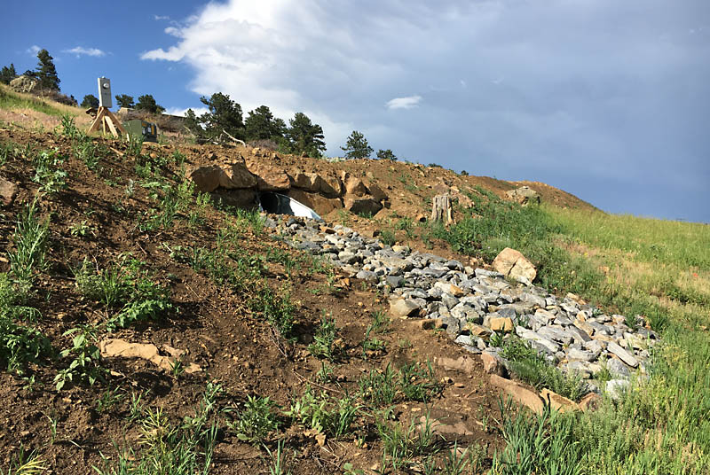 Here is the downhill exit of the culvert shown in the previous slide.