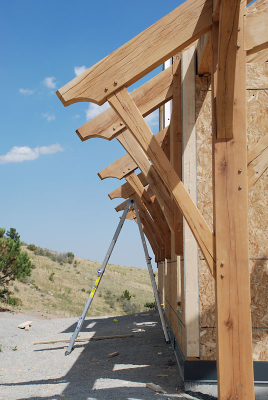 Here are all the rafter extensions on the north side of the house. There are 19 rafter and beam extensions on the exterior.