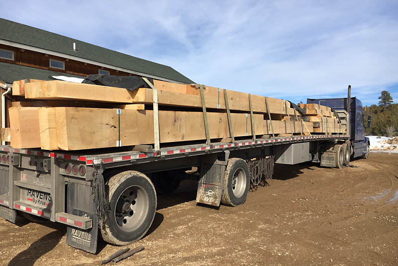 The mill delivered the second half of the timbers for our house on February 11.