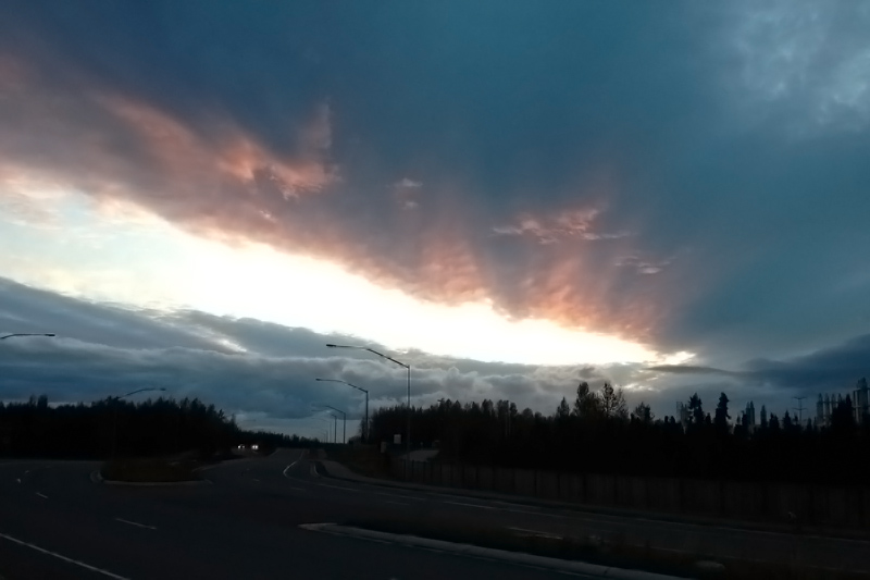 The edges of three different fronts running into each other are painted by the clouds.