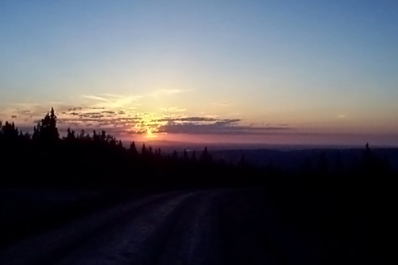 Sunset over the Yukon River at about 1:00 am.