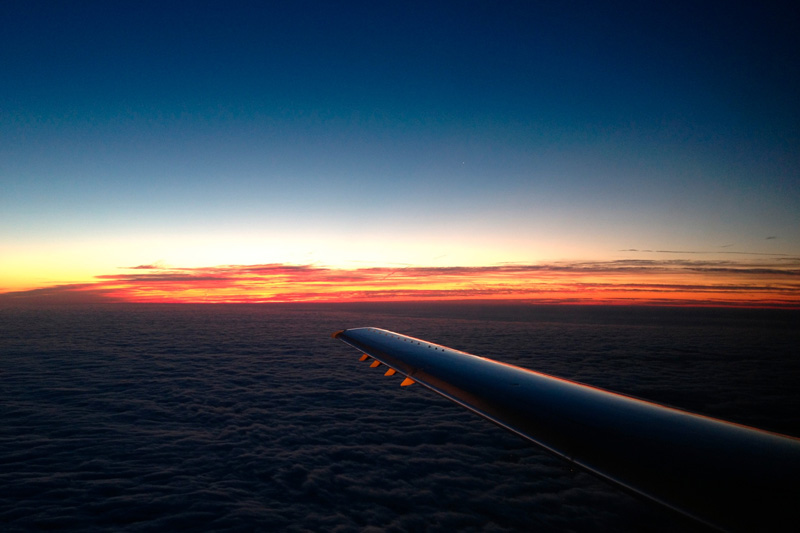 Sunset at 30,000' as my flight descends into Chicago.