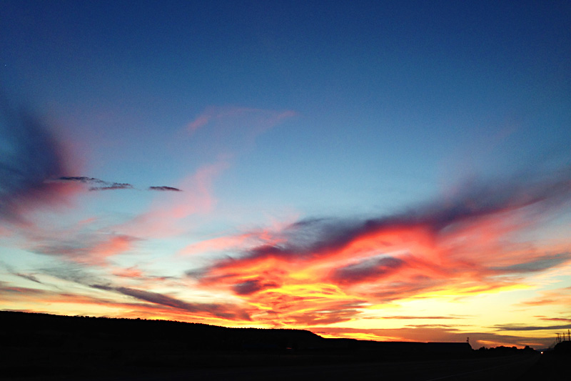 This is a sunset we saw in late June as we drove through Montrose, Colorado.