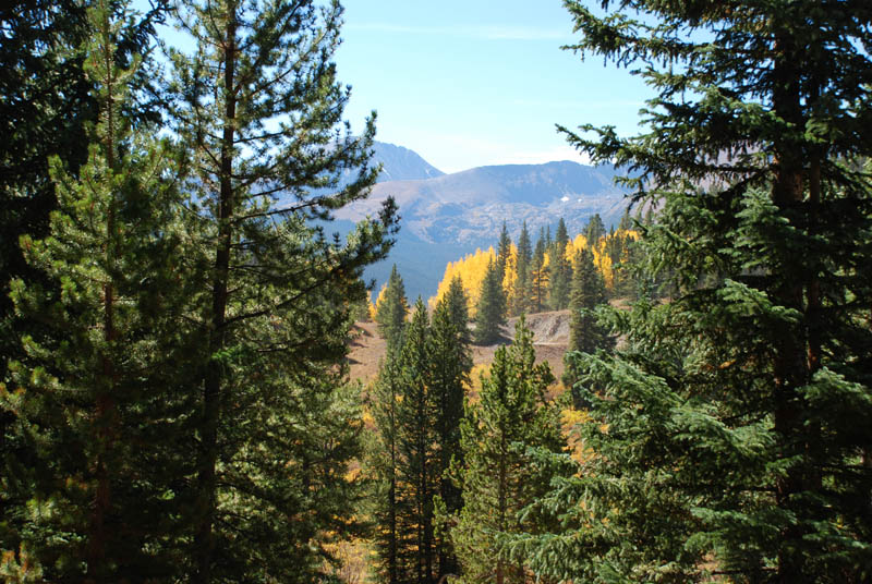 This view looks back towards the mountains just south of Breckenridge.