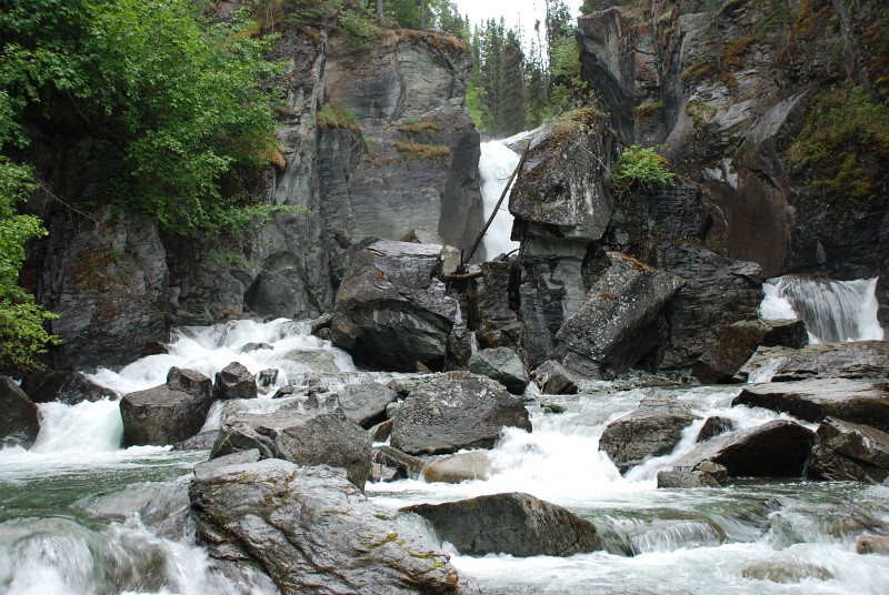 The falls on Liberty Creek are a short distance back from the road.