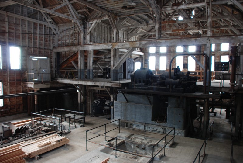 This is inside the mill. Remarkably, most of the machinery is still in place.