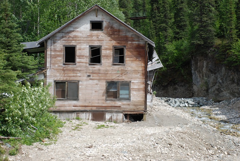 This is the Assay Office next to National Creek. It was severely damaged by recent floods. 