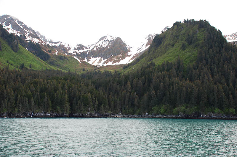 Glaciers and snow melt feed lush green valleys that drop off suddenly into the sea.