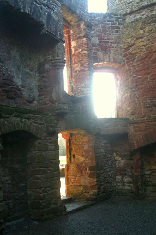 <h3>Caerlaverlock Castle</h3>An interior residence was probably added by the Earl of Nithsdale about 1634. The wooden floors are gone.