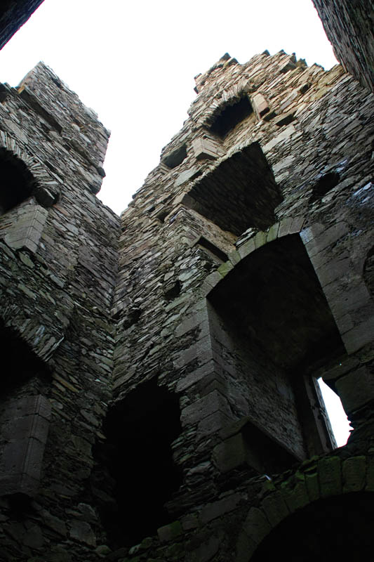 <h3>Cardoness Castle</h3>The castle was built with six floors. The wooden floors are long-gone, revealing a series of fireplaces to keep each room warm.