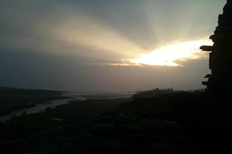 <h3>Cardoness Castle</h3>Even with the more distant shore, there is a dramatic view of Fleet Bay from the top floor of the castle. England is just across the water.