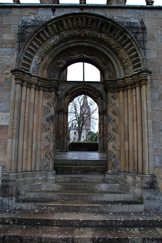 <h3>Jedburgh Abbey</h3>This west processional doorway is a reconstruction from 1876.