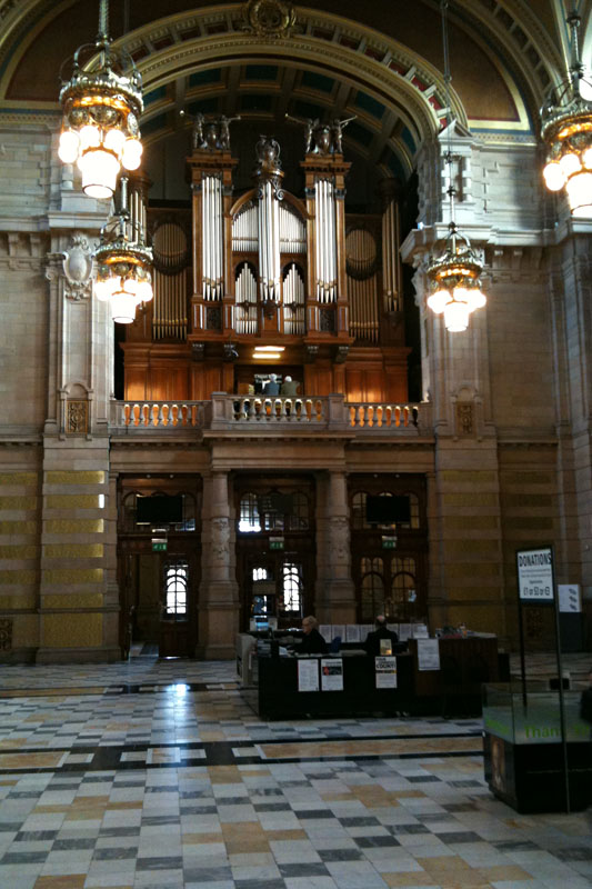 <h3>Kelvingrove Museum</h3>We heard a magnificent recital played on this Lewis & Company organ within the museum. Although restored in 1988, it has been in continuous operation since it was installed in 1901.