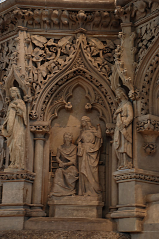 <h3>St. Giles Cathedral</h3>These carvings appear on the side of a pulpit.