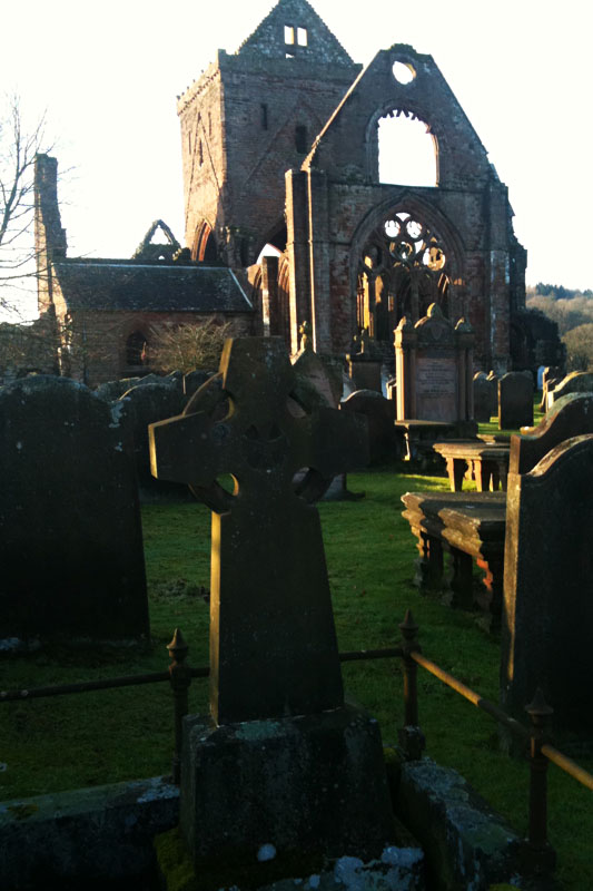 <h3>Sweetheart Abbey</h3>A graveyard around the abbey continues to be used to this day.