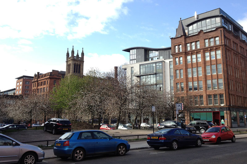 Glasgow has an eclectic mix of Victorian sandstone from the 1800's and some very modern architecture as seen here.