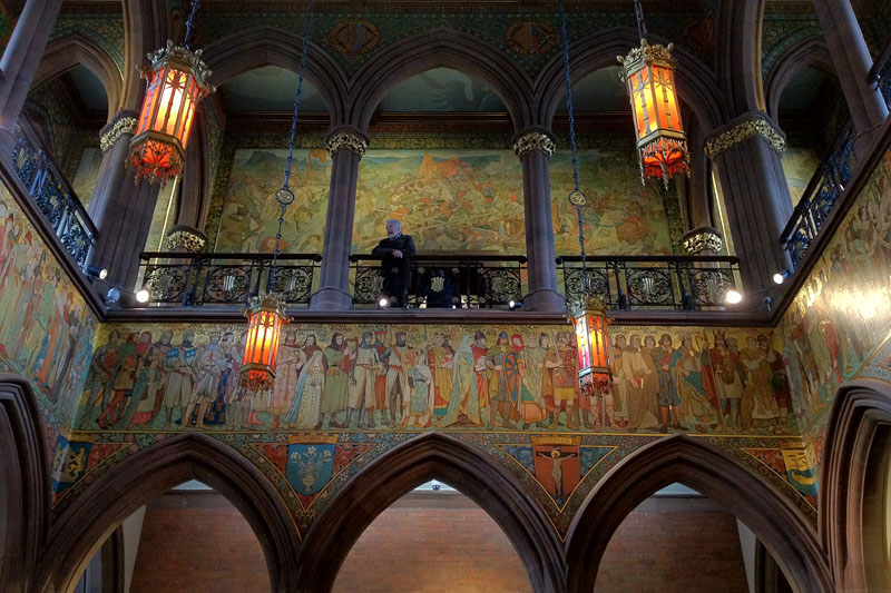 Kris and I took the train to Edinburgh one day to see the recently renovated Scottish National Portrait Gallery. Here's the atrium just inside the main entrance.