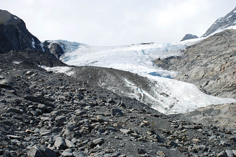 You can hike up quite a bit of the glacier. This looks like a lot of rock and a little ice, but all the rocks and dirt in the foreground are sitting on top of ice.