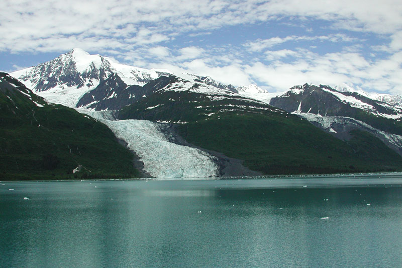 Some glaciers - like this one - are tidewater glaciers. The ice reaches all the way to the waters of the fiord.