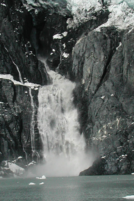 Another rush of water escaping from the glacier.