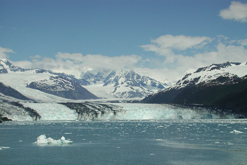 The ice carries a lot of dirt and rock along as it grinds up the mountain beneath it.